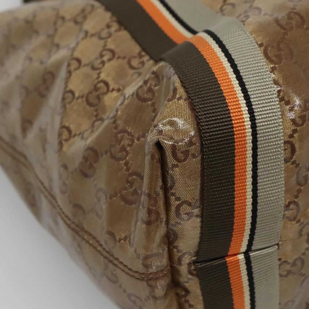 GUCCI GG Crystal Sherry Line Tote Bag Coated Canvas Brown - Picture 11 of 16